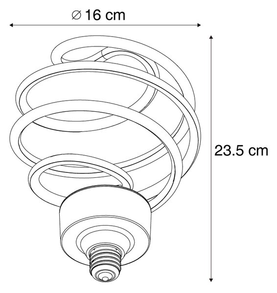 E27 LED декоративна крушка черна спирала 6W 370 lm 3000K