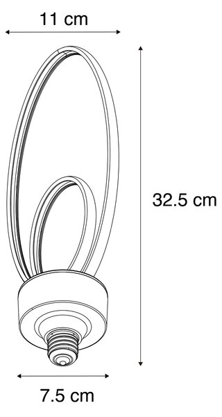 E27 LED декоративна крушка черна 6W 450 lm 3000K