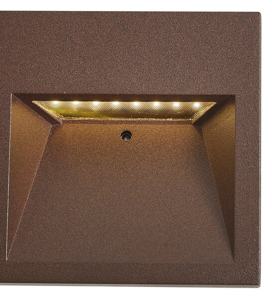 Модерна стенна лампа ръждивокафява квадратна с LED IP54 - Gem