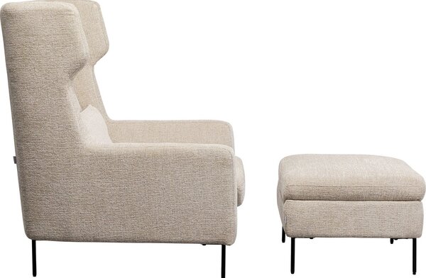 Кресло с табуретка Quinn High Beige
