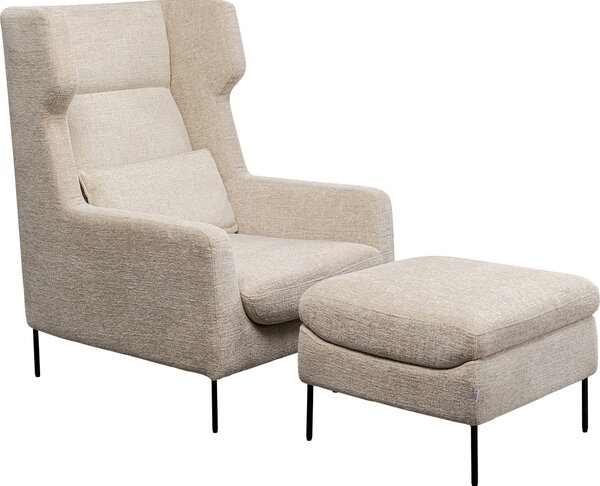 Кресло с табуретка Quinn High Beige