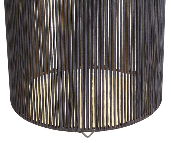 Модерна външна настолна лампа тъмно сива с LED акумулаторна и соларна IP54 - Rope