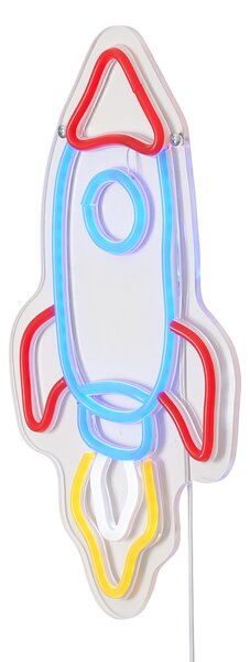 Неонова стенна лампа многоцветна с LED - Rocket