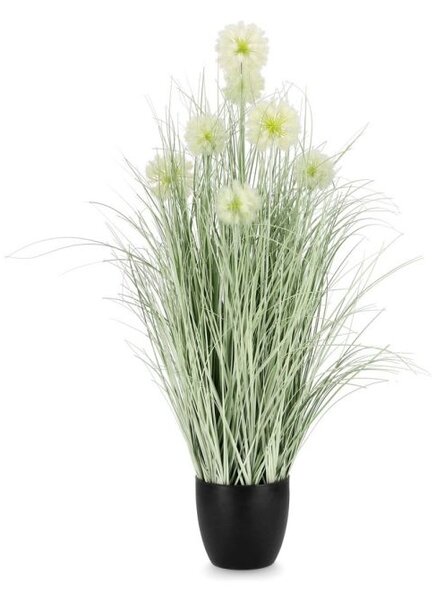 Изкуствено растение CEBOLLA бяло с кашпа, 7 цвята, H105