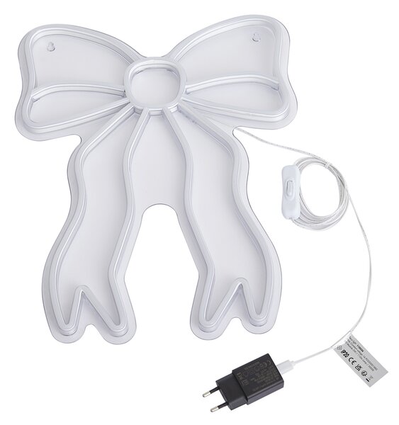 Неонова стенна лампа топло бяла с LED - Bow