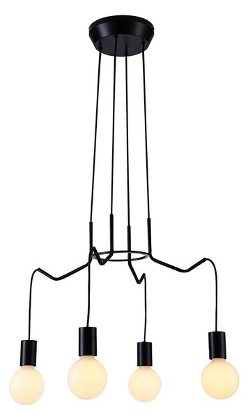 Висящ полилей BASSO 4xE27/40W/230V черен