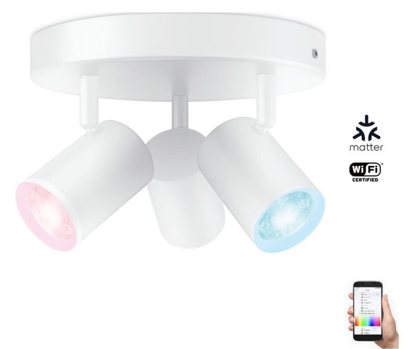 WiZ - LED RGBW Димируем спот IMAGEO 3xGU10/4,9W/230V бял Wi-Fi