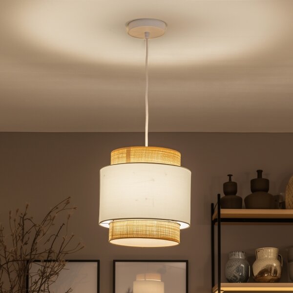 Brilagi - LED полилей на кабел CERIA 1xE27/40W/230V Ø 30 см бежов/бял