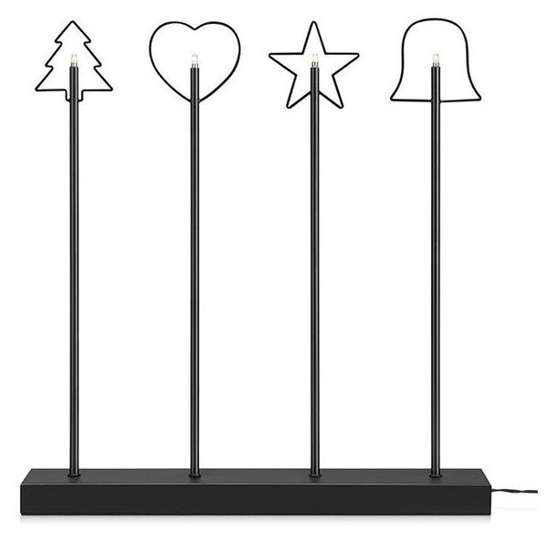 Markslöjd 705255 - Коледен свещник GINGER 4xE5/0,8W/12V черен