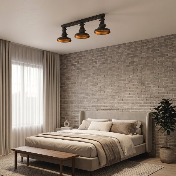 Brilagi - Таванно осветително тяло PYRONIC 3xE27/40W/230V бронзов/патина