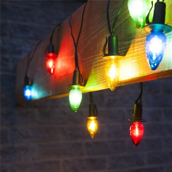 Разширителна външна LED гирлянда CONE FILAMENT 20xE10 14m цветна/топло бяла IP44