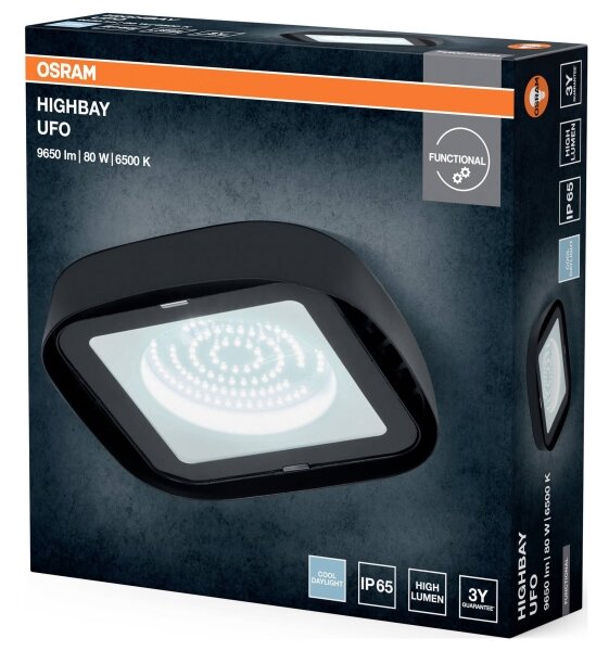 Osram - Индустриално таванно LED осветително тяло HIGHBAY LED/80W/230V 6500K 23x23 cm IP65