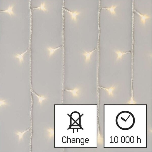 LED външна гирлянда 300 LED/8 режима, 10 m, IP44, топла бяла + дистанционно управление