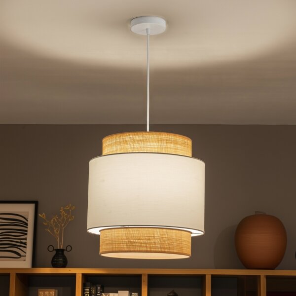 Brilagi - LED полилей на кабел CERIA 1xE27/40W/230V, диам. 40 cm, бежово/бяло