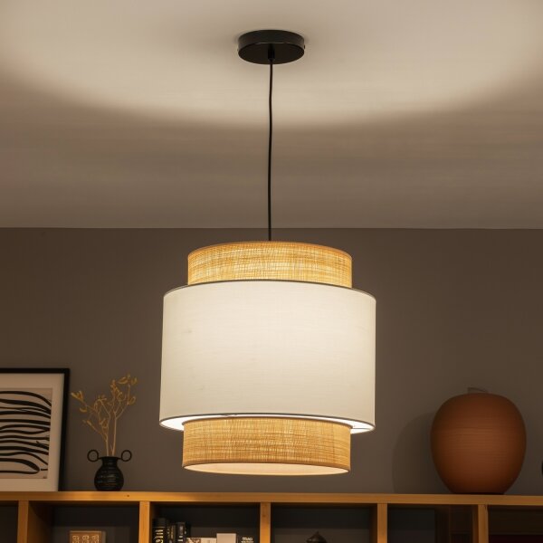 Brilagi - LED полилей на кабел CERIA 1xE27/40W/230V Ø 40 см черен/бежов/бял