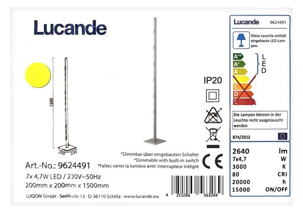 Lucande - LED Димируем лампион MARGEAU 7xLED/4,7W/230V