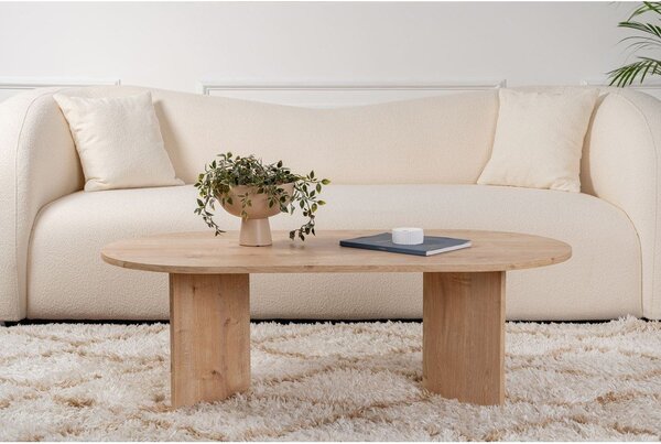 Масичка за кафе с дъбов декор в естествен цвят 60x119 cm Sable – Kalune Design