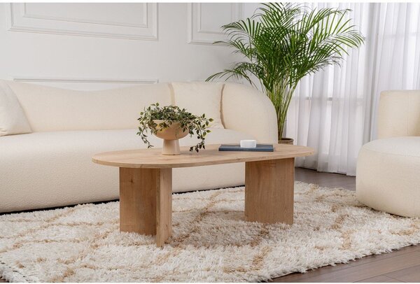 Масичка за кафе с дъбов декор в естествен цвят 60x119 cm Sable – Kalune Design