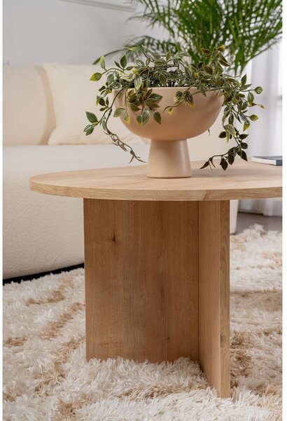 Масичка за кафе с дъбов декор в естествен цвят 60x119 cm Sable – Kalune Design