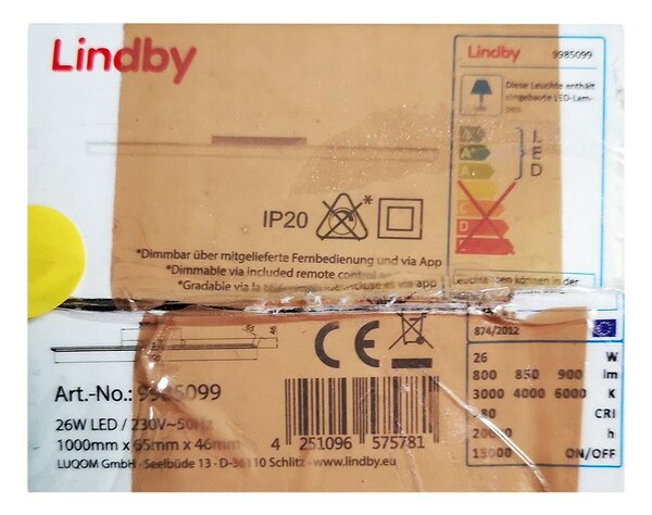 Lindby - LED Димируем плафон IBBE LED/26W/230V Wi-Fi Tuya