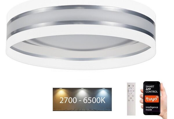 LED Димируем плафон SMART CORAL LED/24W/230V Wi-Fi Tuya бял + д.у