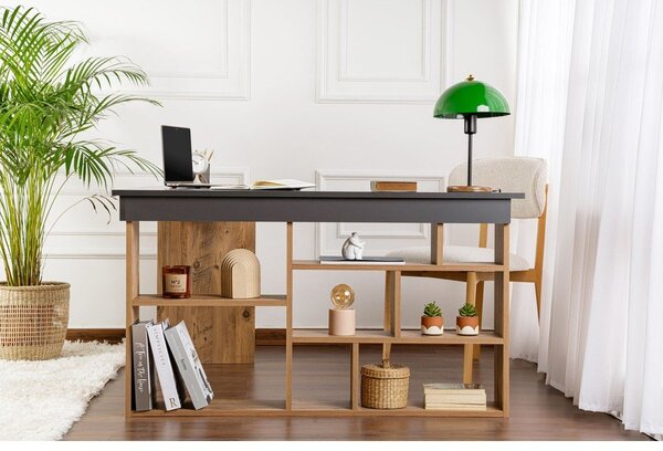 Работна маса с боров декор 120x130 cm Vesper – Kalune Design