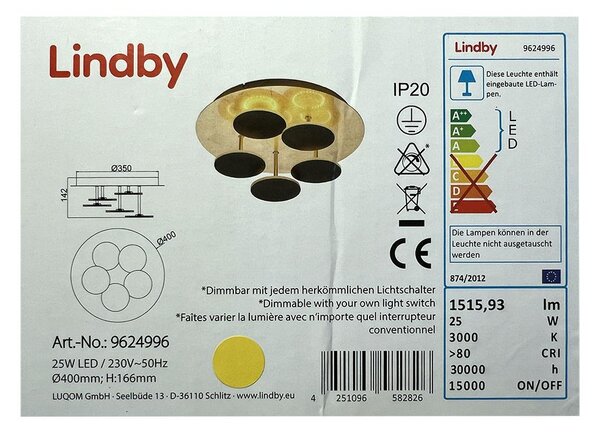 Lindby - LED Димируем плафон CASNI 5xLED/5W/230V