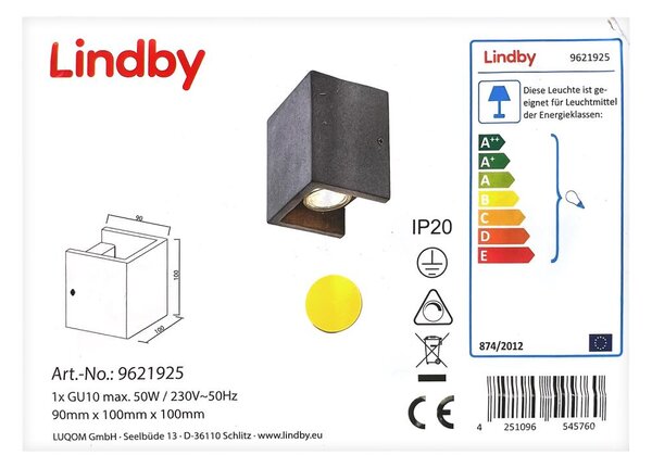 Lindby - Аплик GERDA 1xGU10/50W/230V