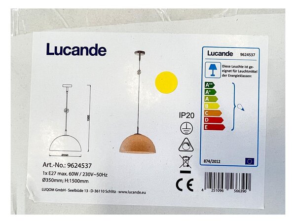 Lucande - Пендел LOURENCO 1xE27/60W/230V