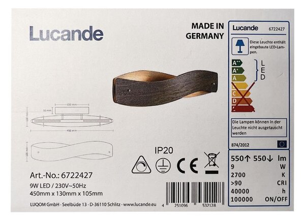 Lucande - LED Аплик LIAN LED/9W/230V