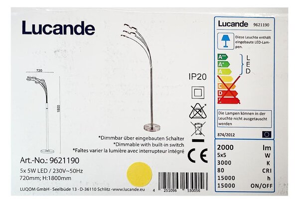 Lucande - LED Димируем лампион CATRIONA 5xLED/5W/230V