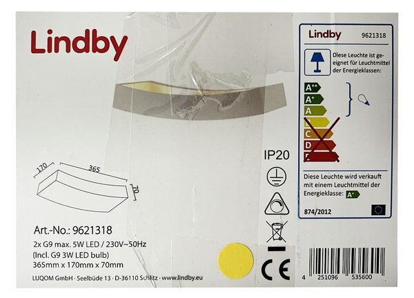 Lindby - LED Аплик TIARA 2xG9/3W/230V