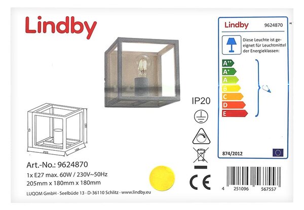 Lindby - Аплик MERON 1xE27/60W/230V