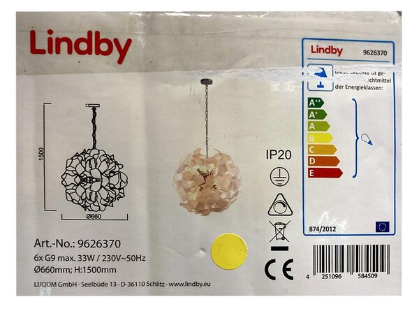 Lindby - Пендел NUBALIKA 6xG9/33W/230V