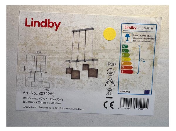 Lindby - Пендел RUKAIA 4xE27/42W/230V