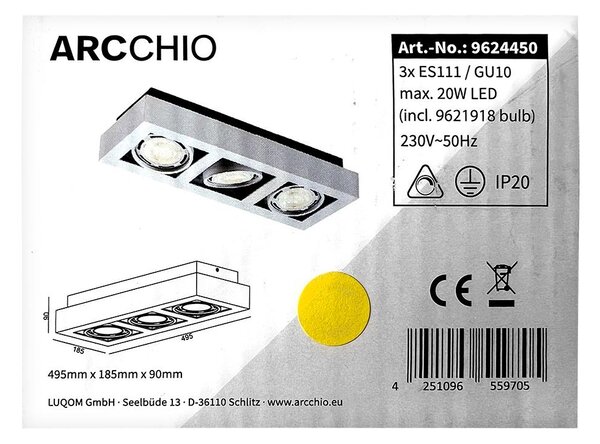 Arcchio - LED Плафон RONKA 3xGU10/11,5W/230V