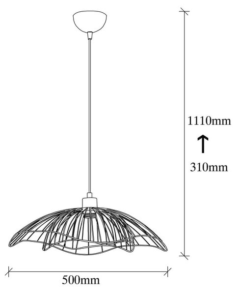 Черно висящо осветително тял с метален абажур ø 50 cm Farac – Opviq lights