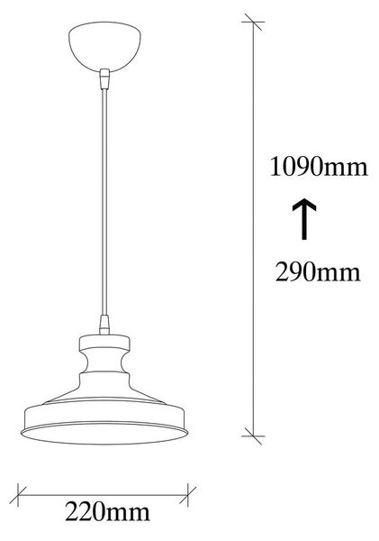 Черно висящо осветително тял с метален абажур ø 22 cm Berceste – Opviq lights