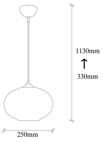 Жълта охра/черно висящо осветително тял със стъклен абажур ø 25 cm Camini – Opviq lights