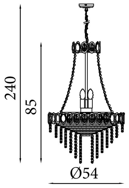 Searchlight 1711-11SB - Полилей на верига LOUIS PHILLIPE 8xE14/60W/230V