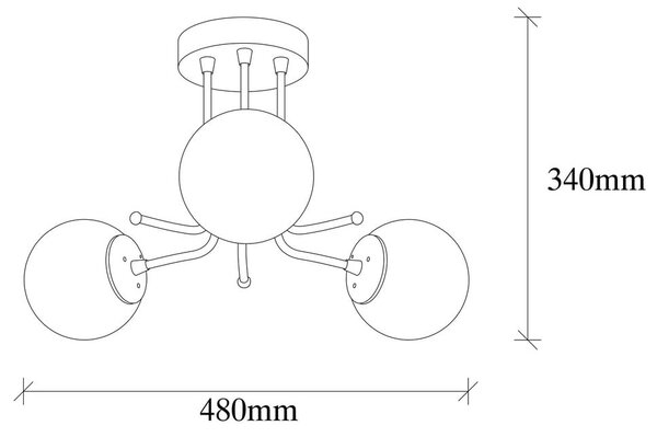 Бяло/златно осветително тяло за таван със стъклен абажур ø 15 cm Daisy – Opviq lights