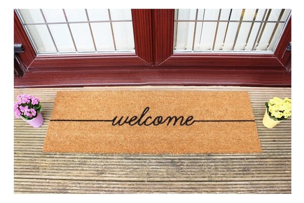 Черна дълга постелка от естествени кокосови влакна , 120 x 40 cm Welcome - Artsy Doormats