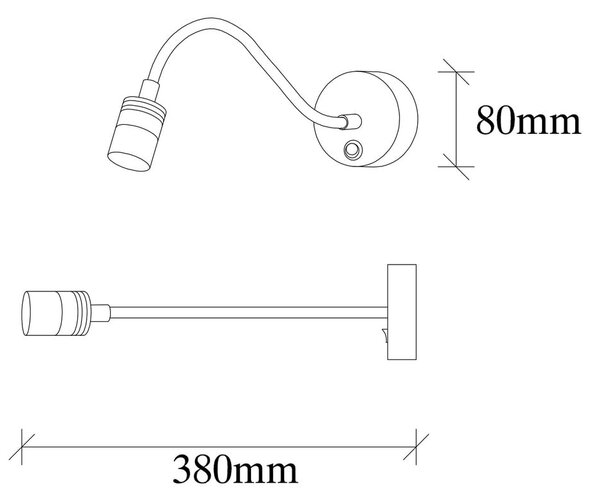 Черна LED стенна лампа Reading – Opviq lights