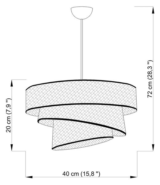 Бяло/златно висящо осветително тял с текстилен абажур ø 40 cm Couper – Opviq lights