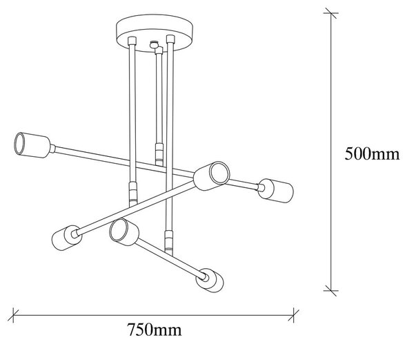 Черно осветително тяло за таван 75x75 cm Flower – Opviq lights