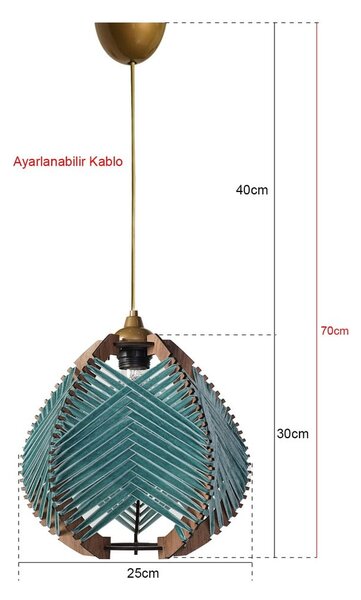 Синьо /естествено висящо осветително тял с текстилен абажур ø 25 cm – Opviq lights