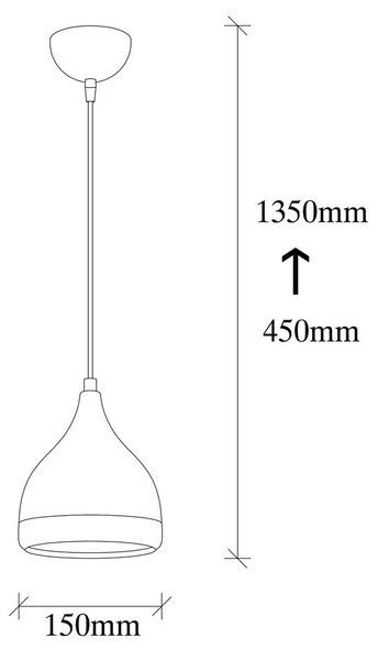 Черно/златно висящо осветително тял ø 14 cm Yildo – Opviq lights