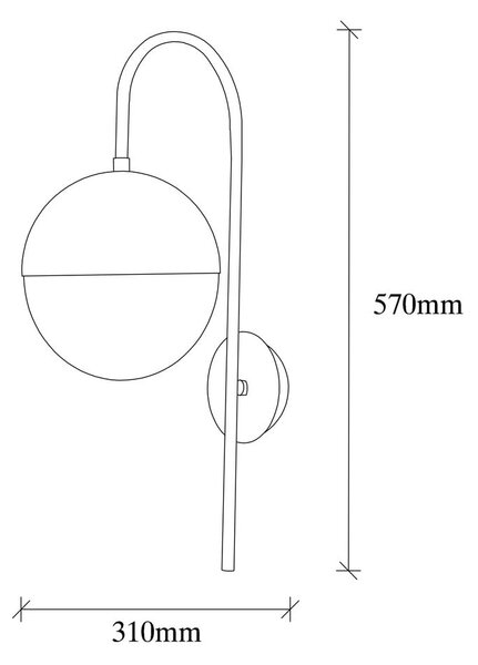 Черна и златисто стенна лампа ø 20 cm Bastos – Opviq lights