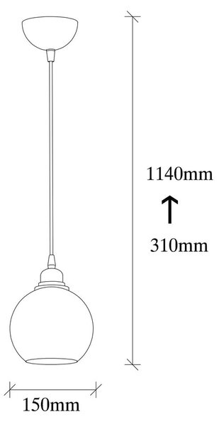 Черно висящо осветително тял със стъклен абажур ø 15 cm Smoked – Opviq lights