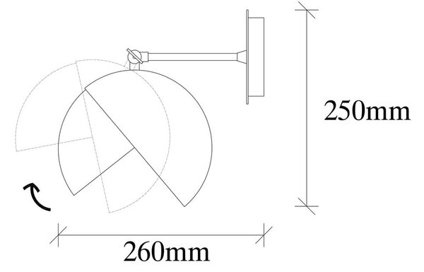 Черна и златисто стенна лампа ø 26 cm Berceste – Opviq lights